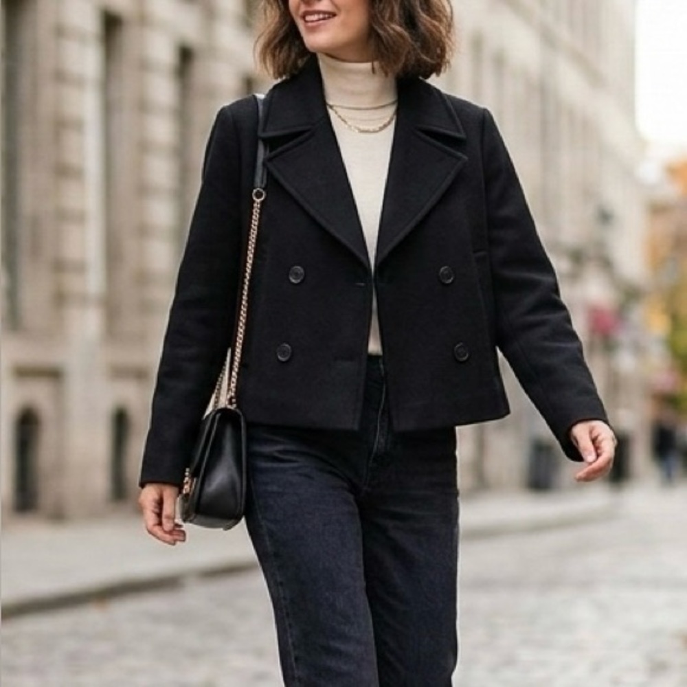 Double-Breasted Wool Peacoat